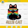 Pride Ally Cat SVG, Cat LGBTQ SVG, Cat Gay Pride Flag SVG, Cat Sunglasses Rainbow SVG