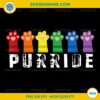 Purride Cat Paw PNG, Pride Cat Purride PNG, Gay LGBTQ Cat Paw Rainbow Flag PNG