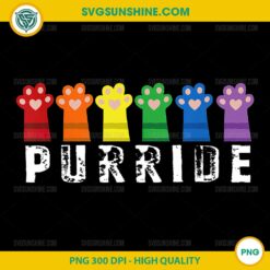 Purride Cat Paw PNG, Pride Cat Purride PNG, Gay LGBTQ Cat Paw Rainbow Flag PNG