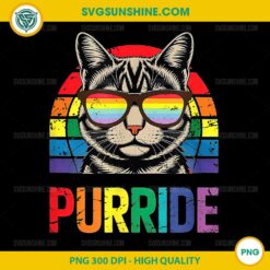 Purride Ally Cat LGBTQ PNG, Cat Pride PNG, Rainbow Cat PNG