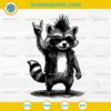 Retro Raccoon Rock Music SVG, Funny Raccoon Rock Sign SVG
