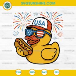 Rubber Duck Hot Dog 4th of july SVG