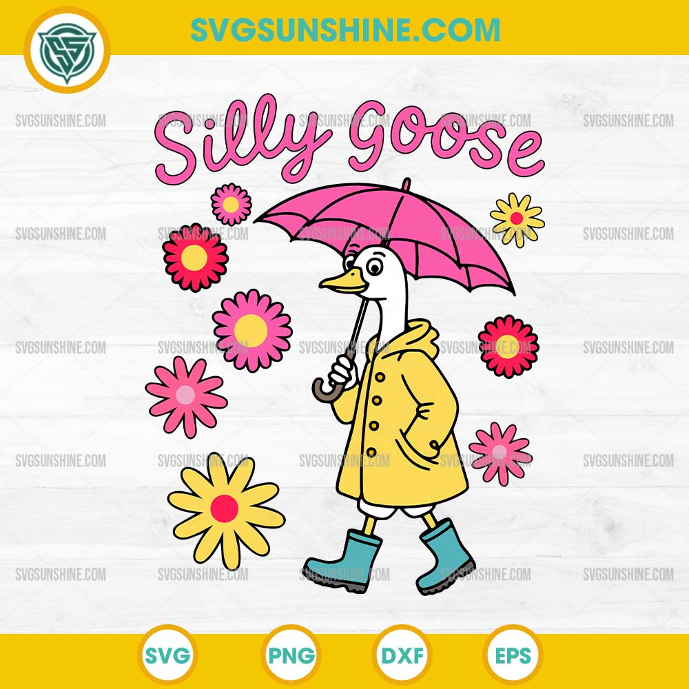 Silly Goose with Umbrella SVG PNG File Silly Goose with Umbrella SVG PNG File