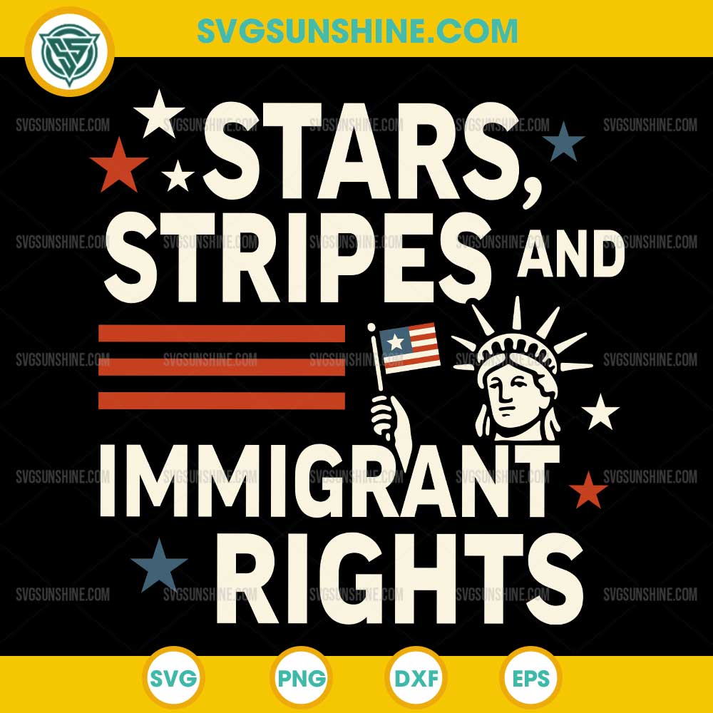 Stars Stripes and Immigrant Rights SVG Stars Stripes and Immigrant Rights SVG