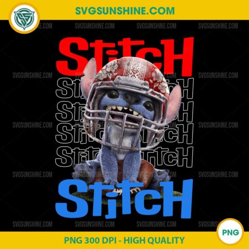 Stitch Football Helmet PNG, Disney Lilo And Stitch 2025 Super Bowl PNG