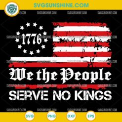 We The People Serve No Kings SVG, 1776 Distressed American Flag SVG