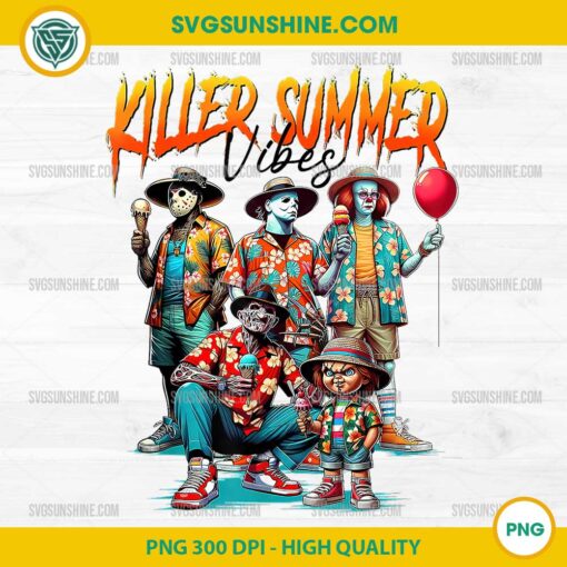 Killer Summer Vibes Png, Horror's Vacation Png, Horror Summer Png