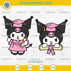 Pink Kuromi Graduation SVG, Kuromi Graduate SVG, Graduation SVG Bundle