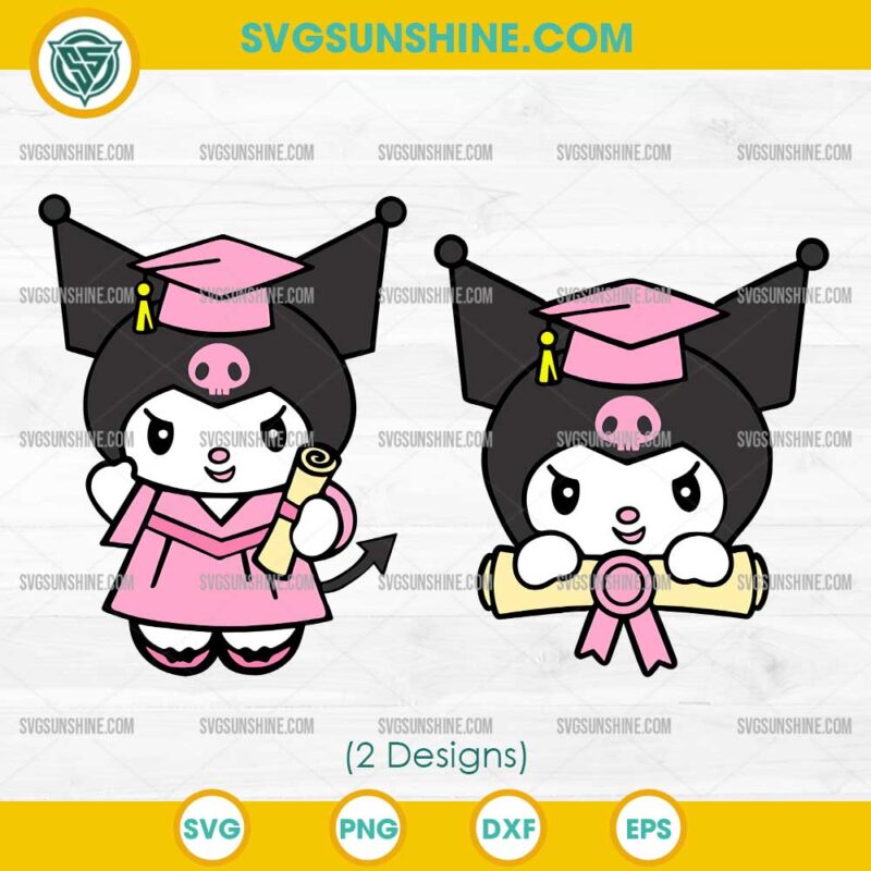 Pink Kuromi Graduation SVG, Kuromi Graduate SVG, Graduation SVG Bundle