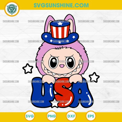 Patriotic Labubu USA SVG, Labubu 4th of July SVG, Labubu SVG