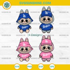 Labubu LA Dodgers SVG Bundle, Labubu Los Angeles Dodgers Baseball SVG PNG