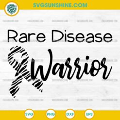 Rare Disease Warrior SVG, Rare Disease Awareness SVG, Zebra Ribbon SVG