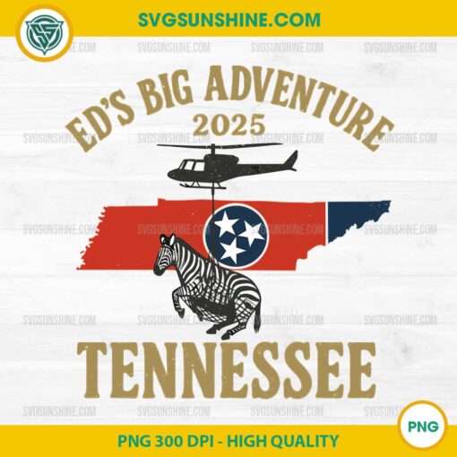 Ed's Big Adventure Tennessee PNG, Ed the Zebra Tennessee 2025 PNG