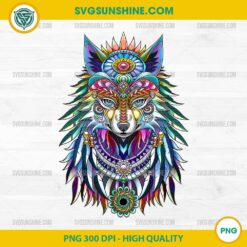 Wolf Art Colorful PNG, Colorful Head Wolf PNG