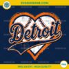 Detroit baseball heart design PNG