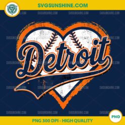 Detroit baseball heart design PNG
