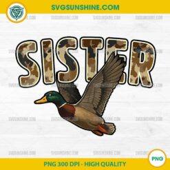 Sister Camo Duck Retro Hunting PNG