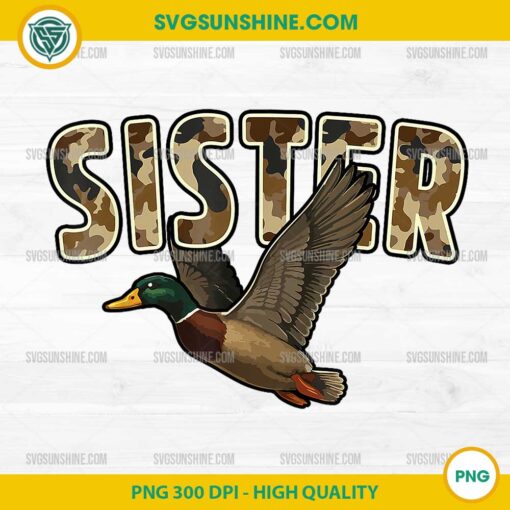 Sister Camo Duck Retro Hunting PNG