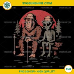 Bigfoot Alien Fishing PNG