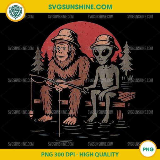 Bigfoot Alien Fishing PNG