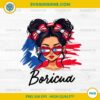 Boricua Girl Puerto Rico Flag Design PNG