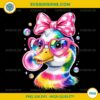 Cool Rainbow Duck with Sunglasses PNG