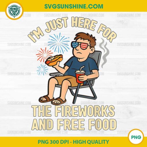 Fireworks & Free Food Patriotic PNG