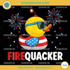 4th Of July Duck Firequacker Patriotic PNG, Fourth Of July PNG