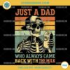 Funny Just A Dad Who Always Came Back With The Milk PNG, Skeleton Dad PNG