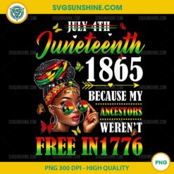 Juneteenth 1865 Because My Ancestars Weren't Free In 1776 PNG, Black African PNG