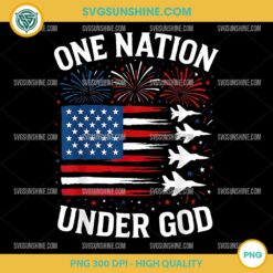 Patriotic One Nation Under God PNG, 4th July USA Fighter Jet PNG