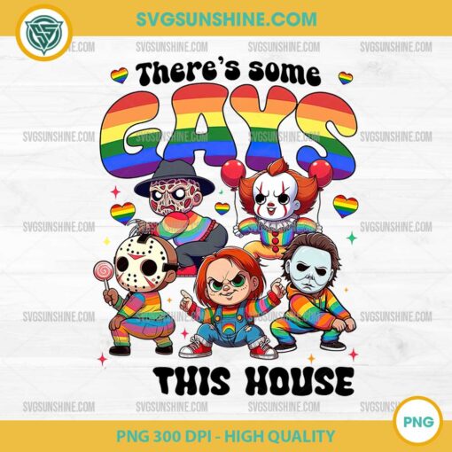 There's Some Gay This House PNG, Horror Character LGBTQ PNG