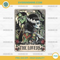 The Monster Frankenstein And Bride The Lovers PNG, Tarot Card PNG