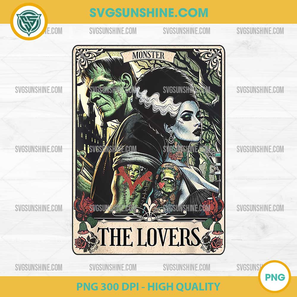 The Monster Frankenstein And Bride The Lovers PNG, Tarot Card PNG The Monster Frankenstein And Bride The Lovers PNG, Tarot Card PNG