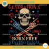 Generation X Born Free Staying Feral PNG, Funny Skull 4th Of July PNG