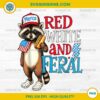 Funny Raccoon Patriotic Cute Red White And Feral PNG, Raccoon 4th Of July PNG