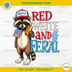 Funny Raccoon Patriotic Cute Red White And Feral PNG, Raccoon 4th Of July PNG