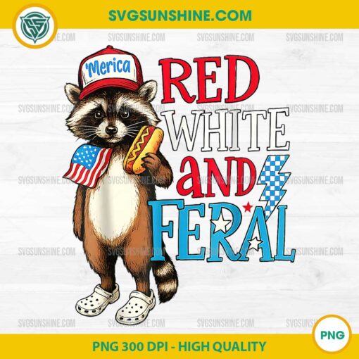 Funny Raccoon Patriotic Cute Red White And Feral PNG, Raccoon 4th Of July PNG
