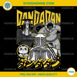 Dan Da Dan Yellow and Black Aliens with Kanji Anime PNG, Dan Da Dan Turbo Granny PNG