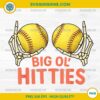 Big Ol' Hitties Funny Skeleton Hands Holding Softball Boobs PNG