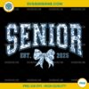 Blue Floral Coquette Senior Est 2025 PNG, High School Graduation 2025 PNG