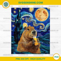 Capybara In Van Gogh Starry Night PNG, Cute Cappybara PNG