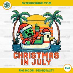 Christmas In July Funny Santa PNG, Zombie Chicken Pixel PNG