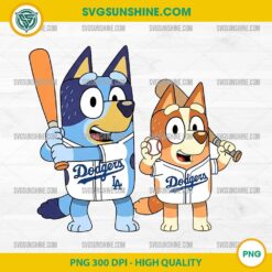 Bluey Los Angeles Dodgers Baseball PNG – Cute Sports Clipart