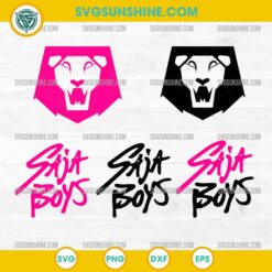 Bold Saja Boys Logo SVG – KPop Demon Hunters Lion Head and Graffiti Text