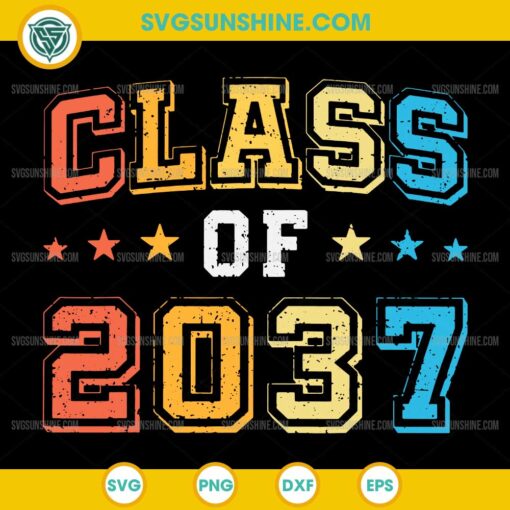 Class of 2037 SVG design for graduation shirts and crafts