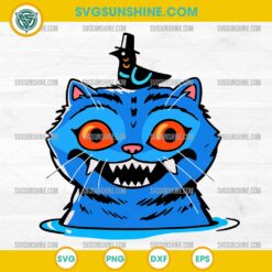 Creepy Derpy Tiger SVG – Blue Cat from KPop Demon Hunters with Bird