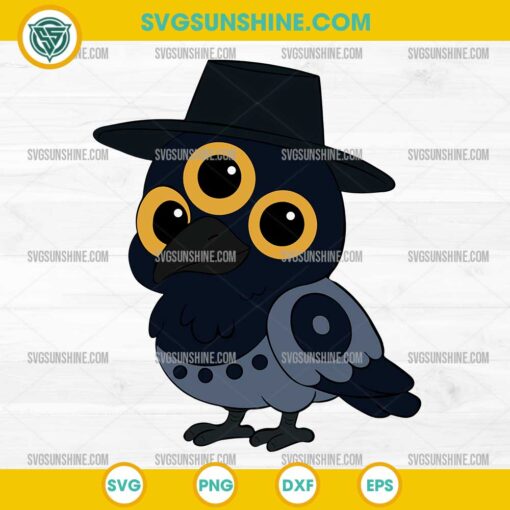 Cute Crow KPop Demon Hunters SVG – Three-Eyed Bird Clipart