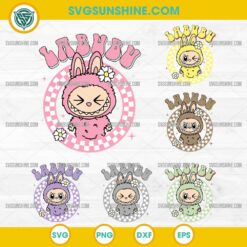 Cute Labubu Character SVG Bundle with Flower Circle