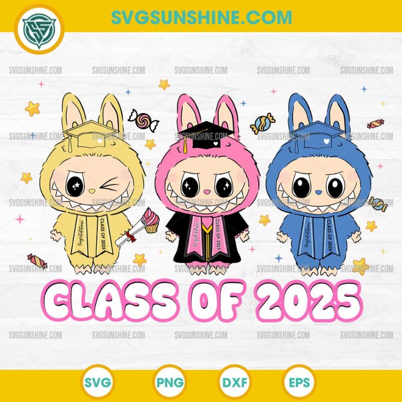 Cute Labubu Class of 2025 SVG Graduation Design
